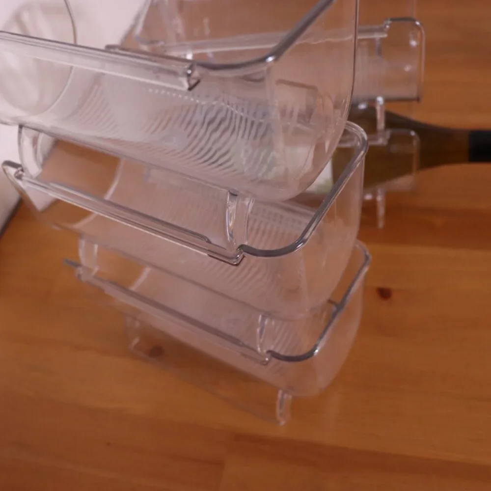 Set of 5 Clear Stackable Wine Bottle Holders